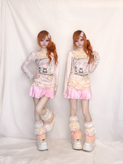 YJM with biubiu - Cartoon Fuzzy Leg Warmers leg warmmers YJM with biubiu