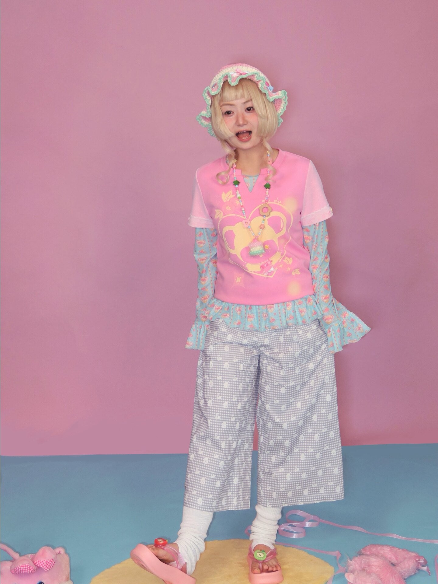 Lulululu - Pink Mouse Print Tee shirt LULULULU