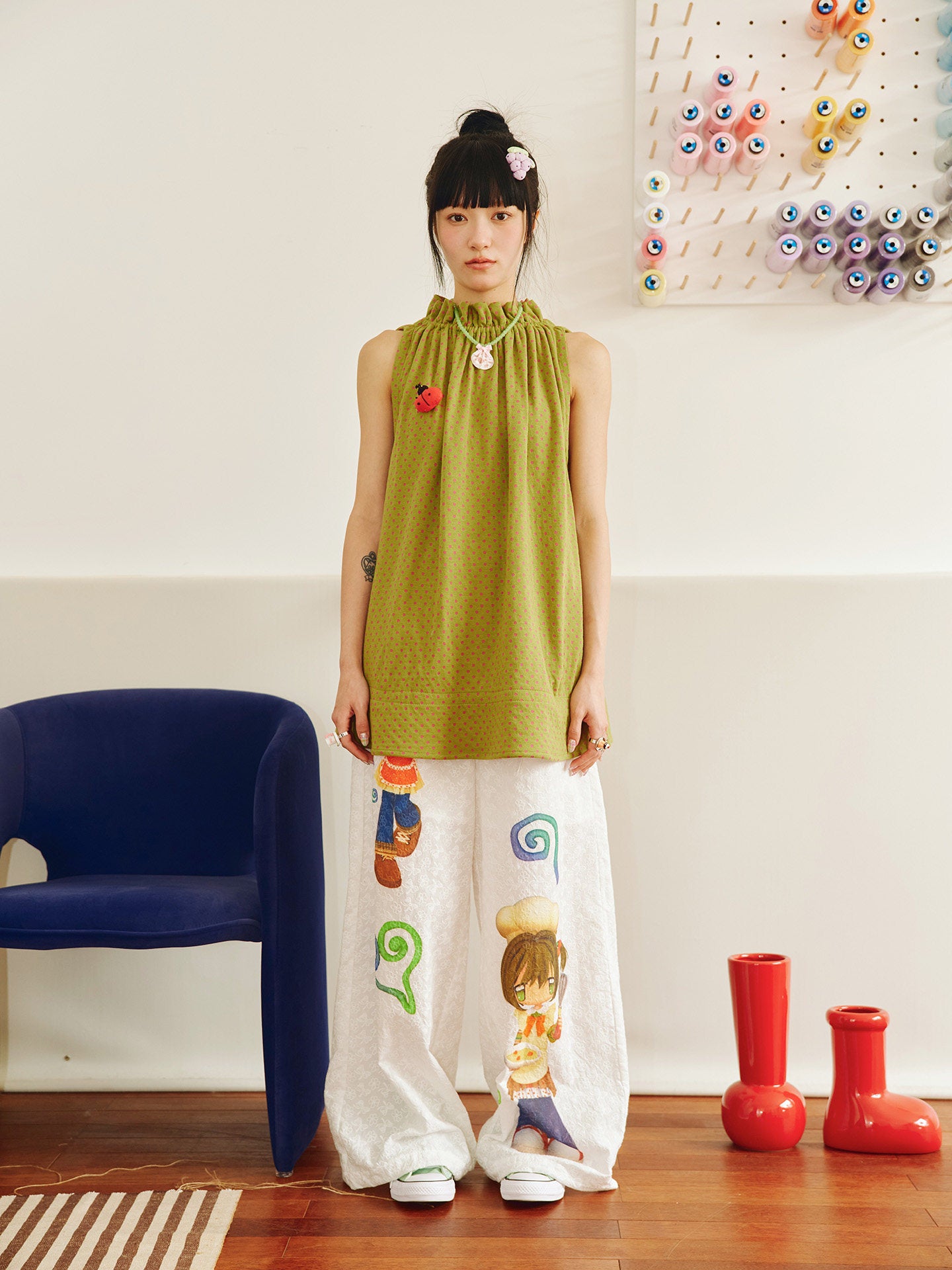 Have a Meal - Embroidered Skirt Pants pants have a meal
