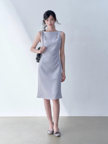 SOS SEAMSTRESS - Lilac Button Midi Dress dress SOS SEAMSTRESS
