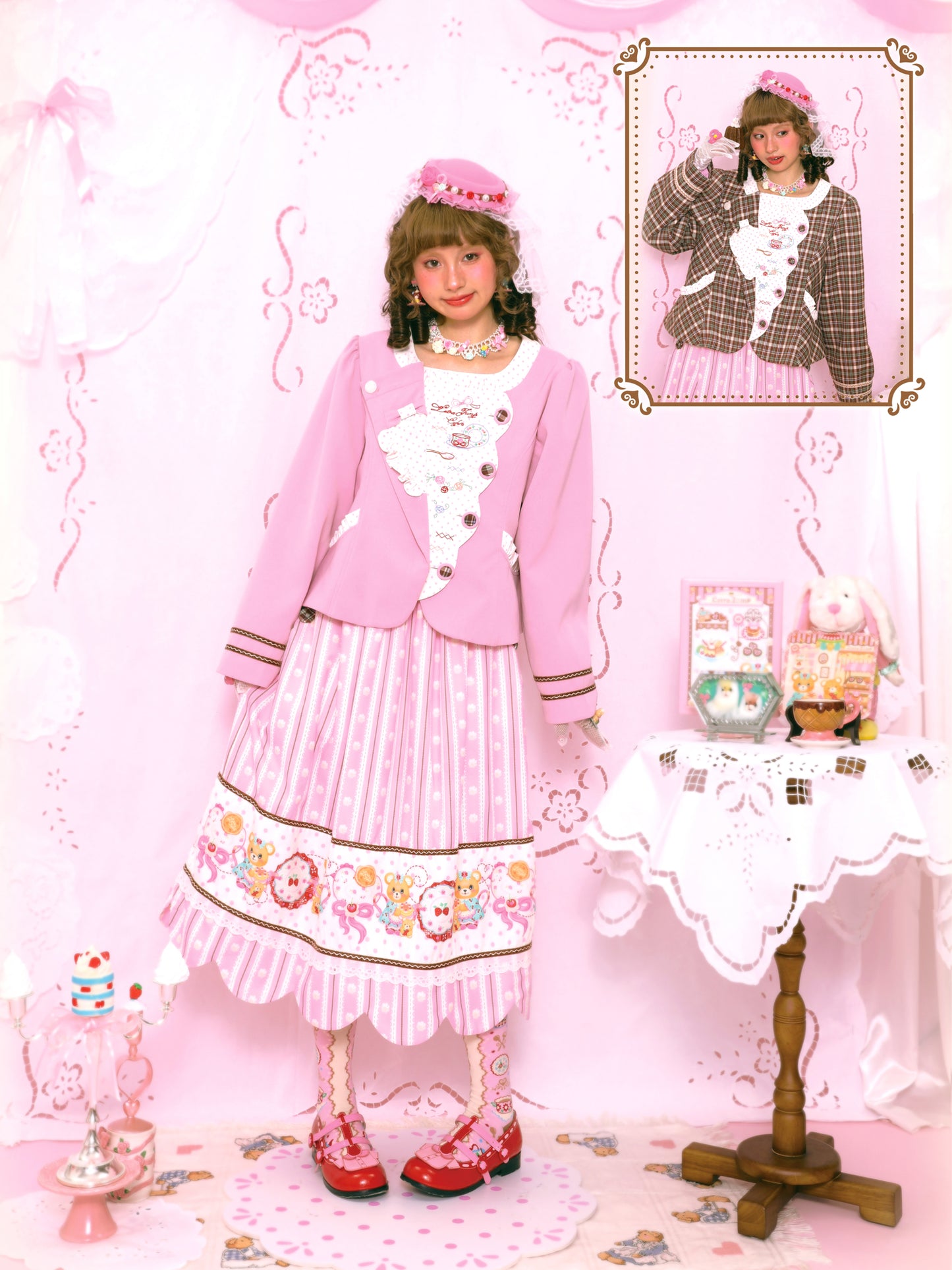 utra Jump - Kawaii Blazer Vintage Pink Brown Jacket jacket Lutra Jump