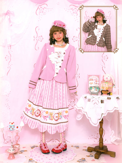 utra Jump - Kawaii Blazer Vintage Pink Brown Jacket jacket Lutra Jump