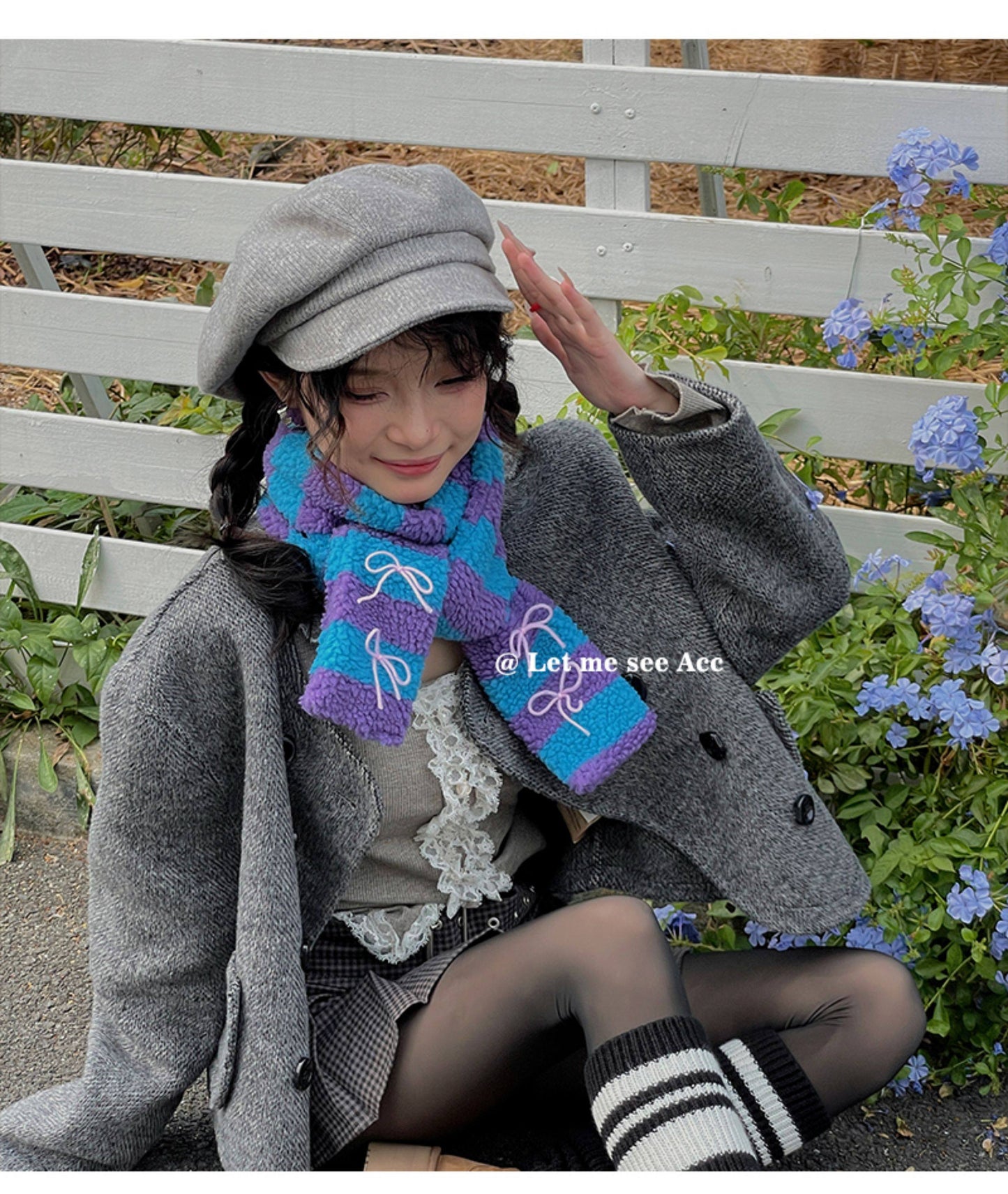 LET ME SEE - Kawaii Colorblock Lamb Scarf scarf let me see