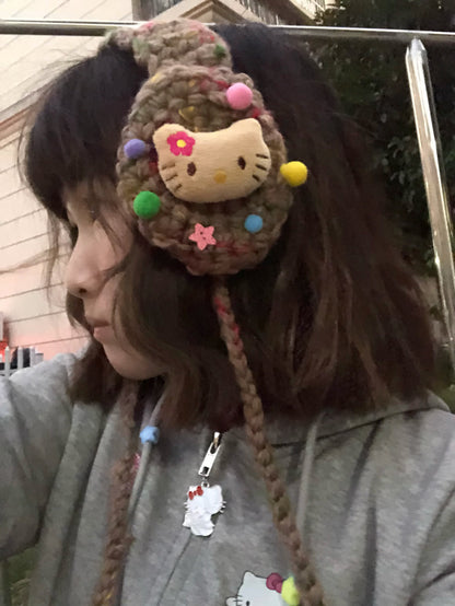 Corner Party - Kawaii Knit Kitty Earmuffs ear cover Corner Party