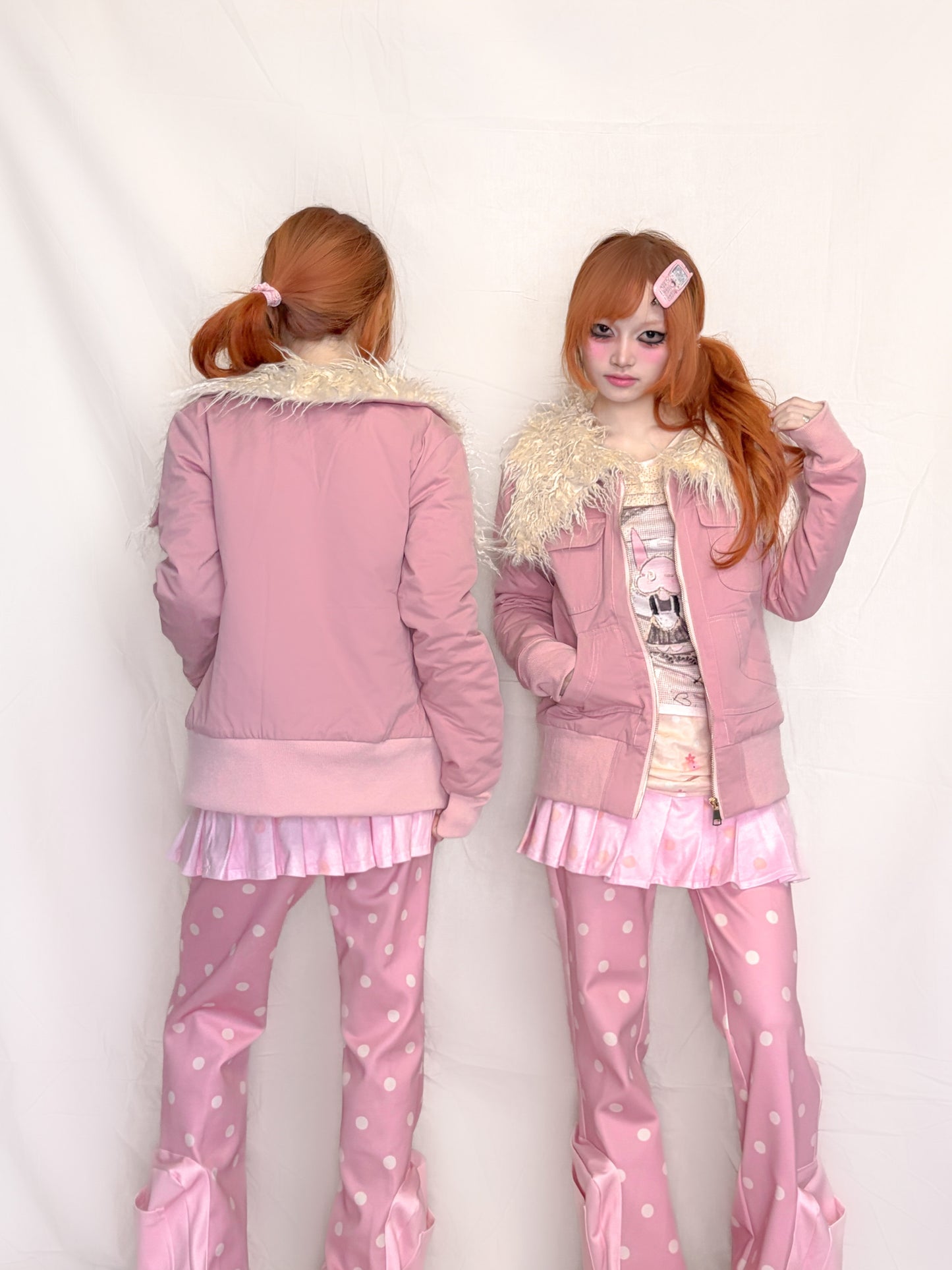 YJM with biubiu - Fitted Plush Collar Padded Jacket jacket YJM with biubiu