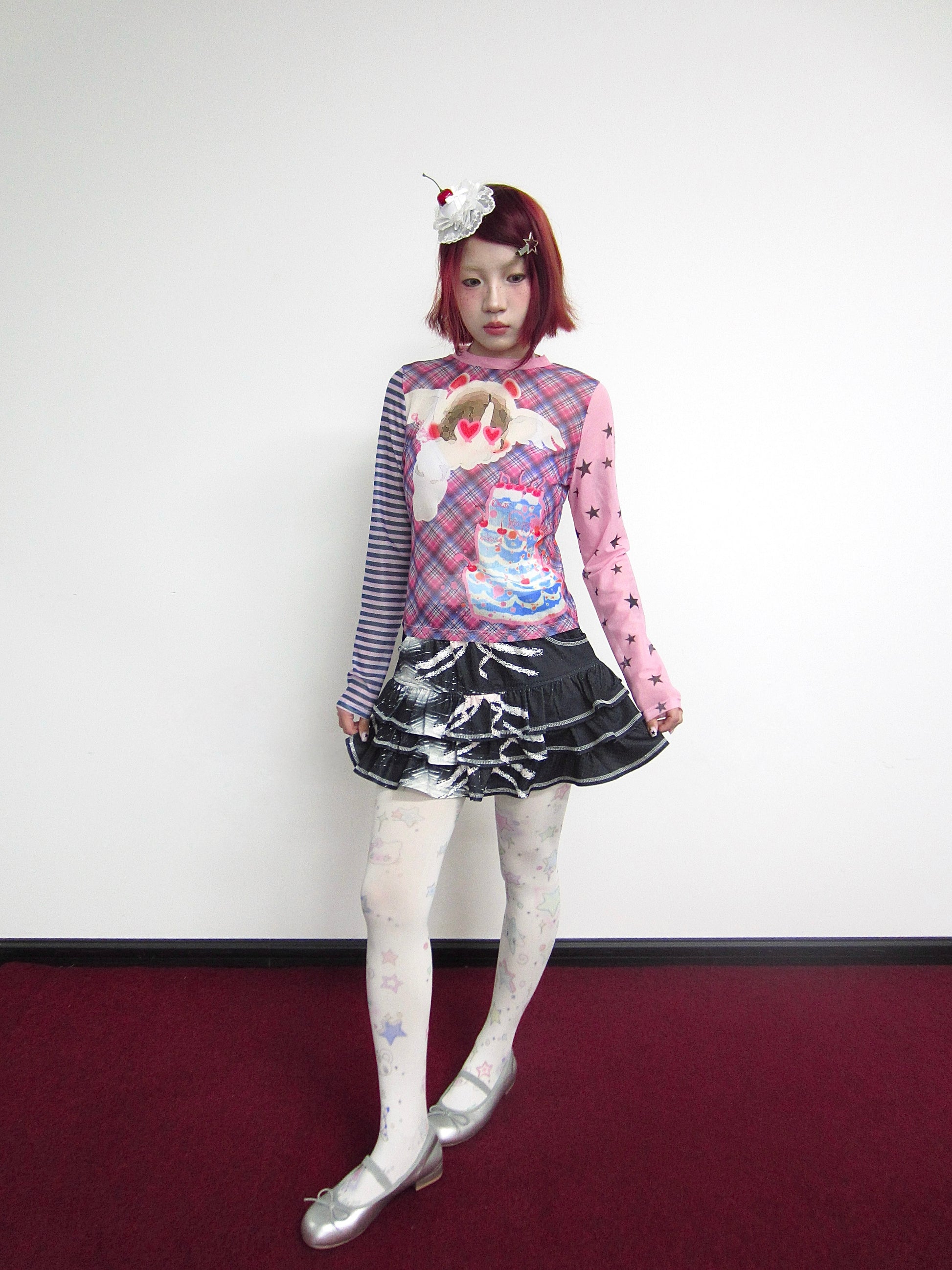 OurHappy Bow-Tie Layered Skirt | Ruffle Mini Skirt – Cute Tiered Girlcore Style skirt Our Happy