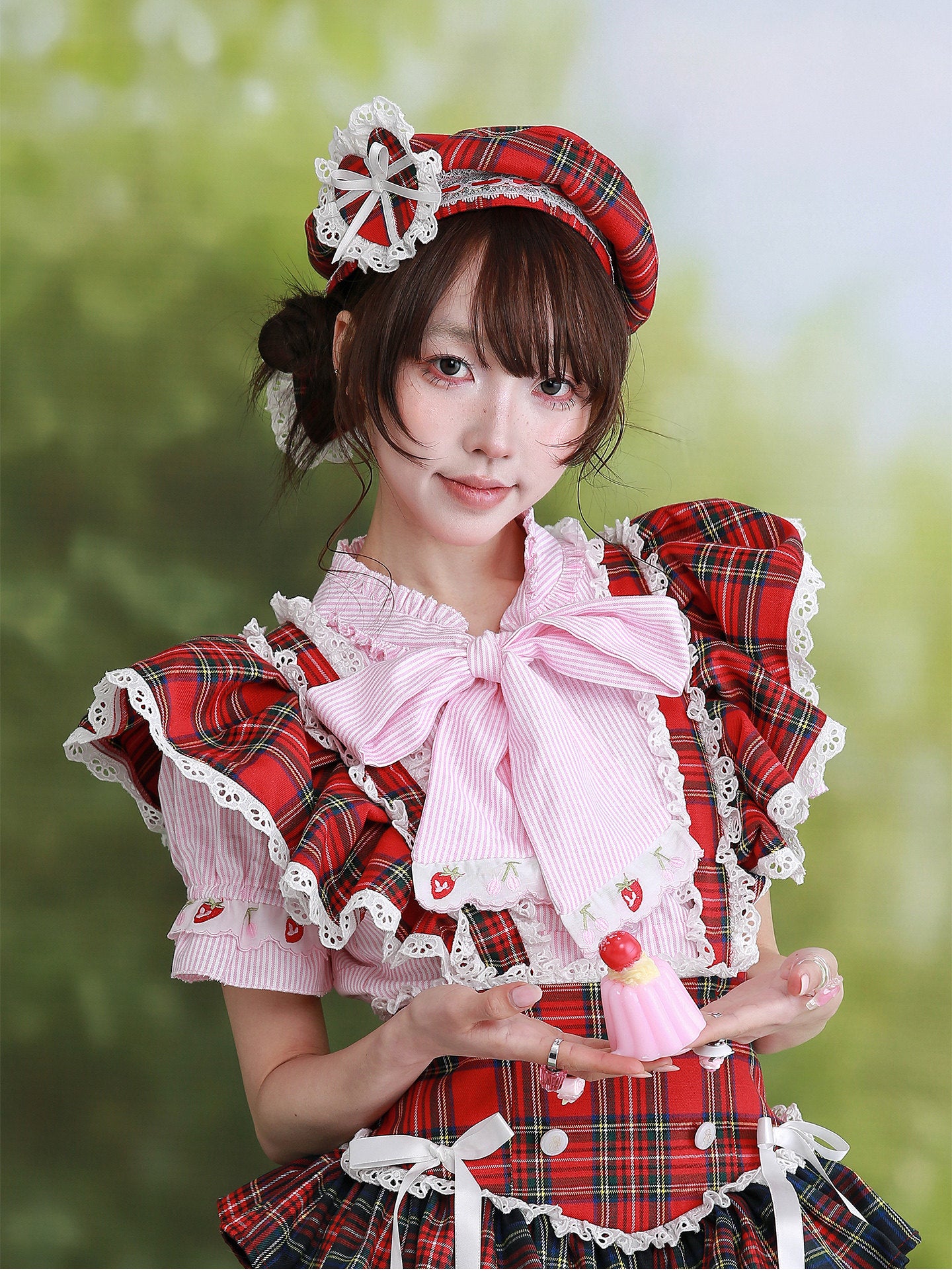 SOS MEME CLUB - Red Suspender Puff Dress dress SOS MEME CLUB