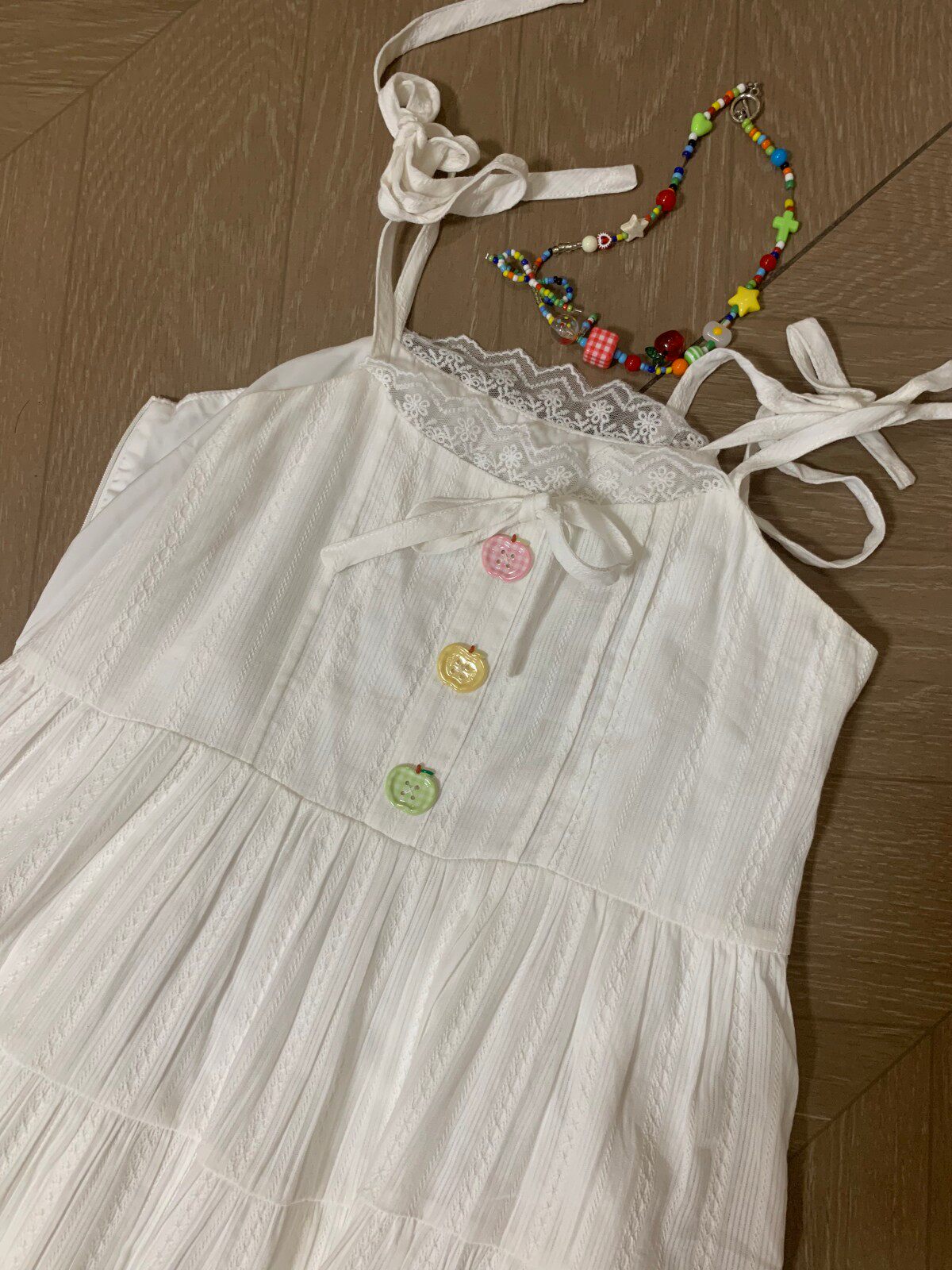 Blurred Bear - White Lace A-Line Dress dress Blurred Bear