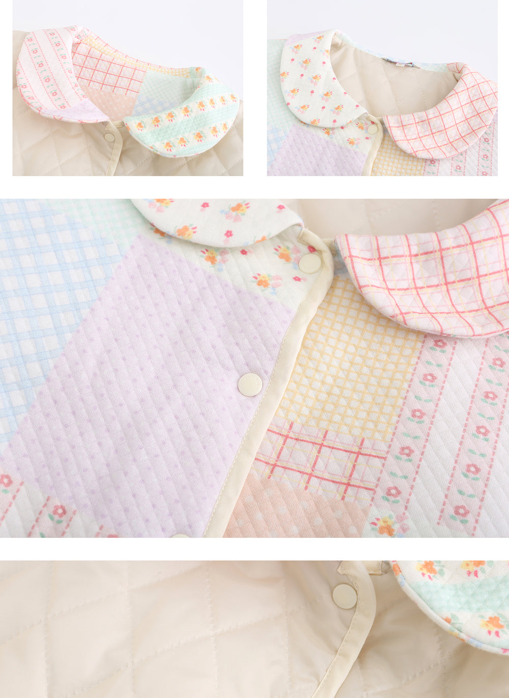 Little Berry - Kawaii Reversible Floral Padded Jacket coat Little Berry