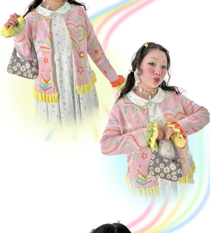 shishihshop – Kawaii Heart Knit Cardigan cardigan shishihshop