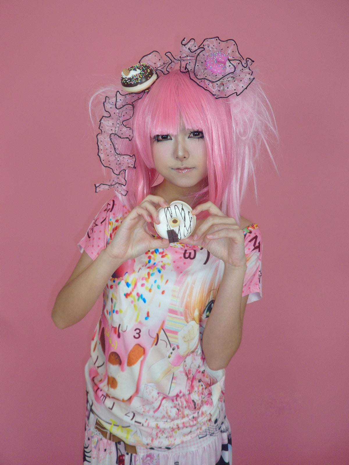 ki00bi00 - Kawaii Donut Emoji Off Shoulder Top shirt ki00bi00