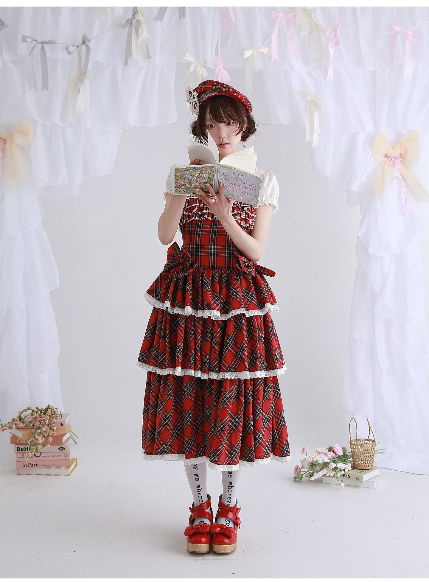 SOS MEME CLUB - Red Cake Lolita Dress dress SOS MEME CLUB