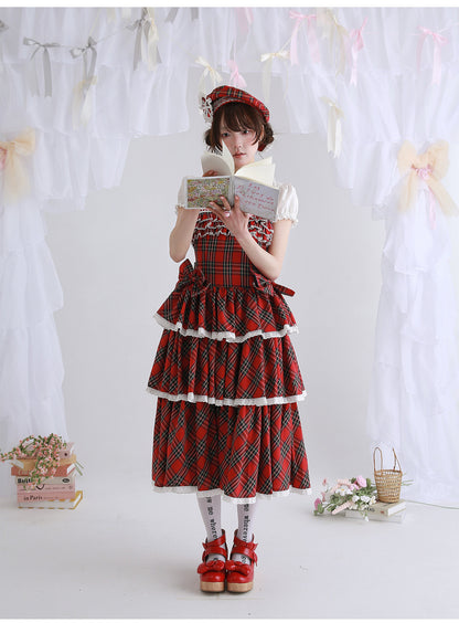 SOS MEME CLUB - Red Cake Lolita Dress dress SOS MEME CLUB