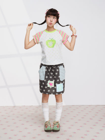 FRUITS - Star Stripe Layered Skirt skirt Fruits