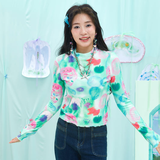 Moon Meadow - Dopamine Retro Faux Fur Top