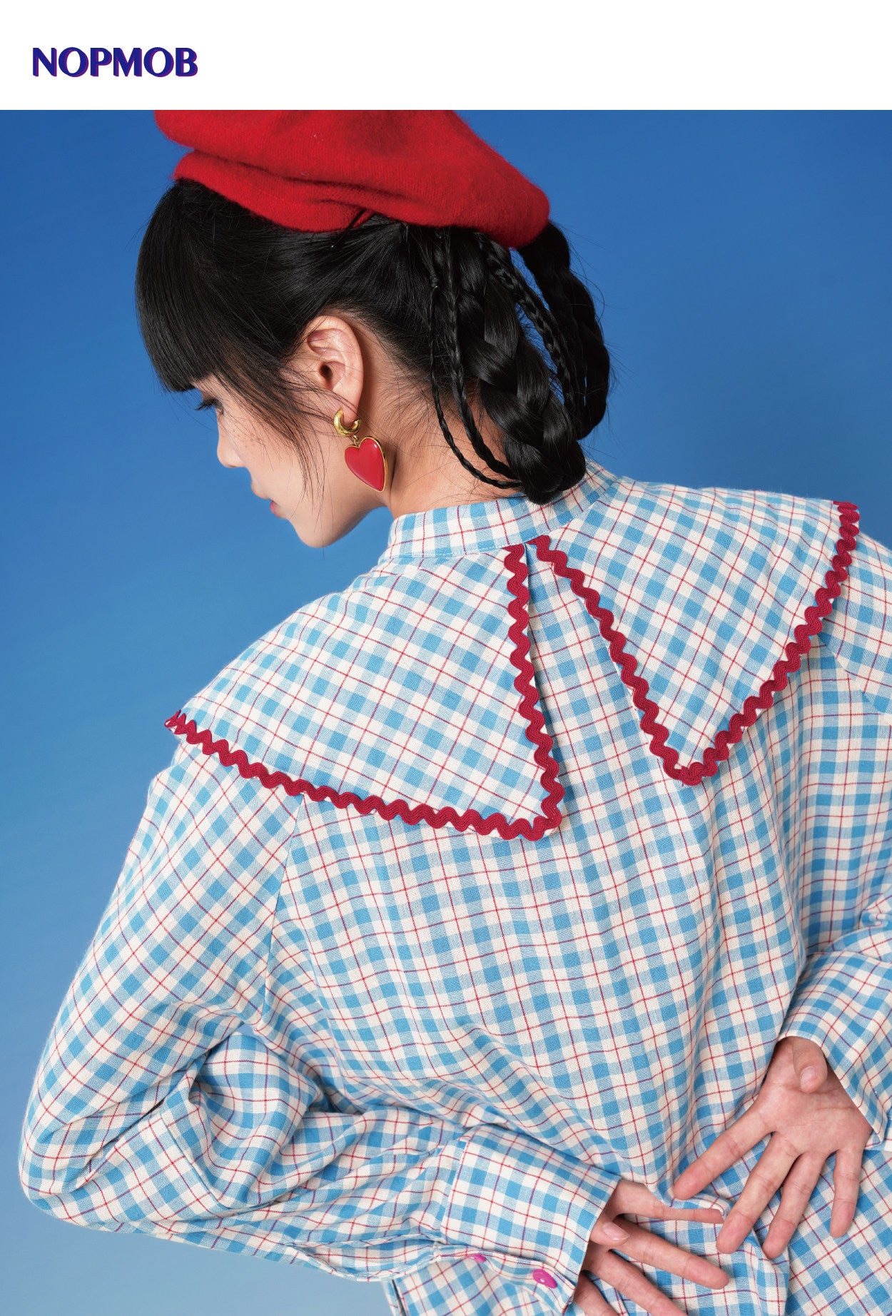 NOPMOB - Blue Plaid Doll Collar Dress dress NOPMOB