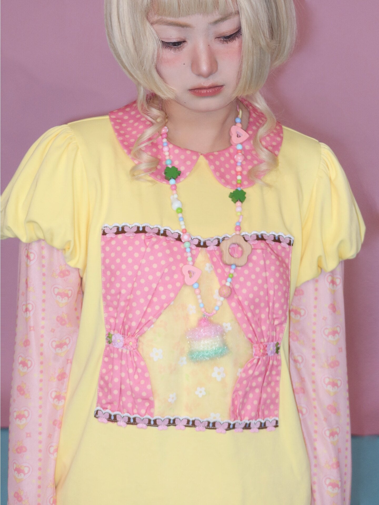 Lulululu - Yellow Polka Puff Tee shirt LULULULU