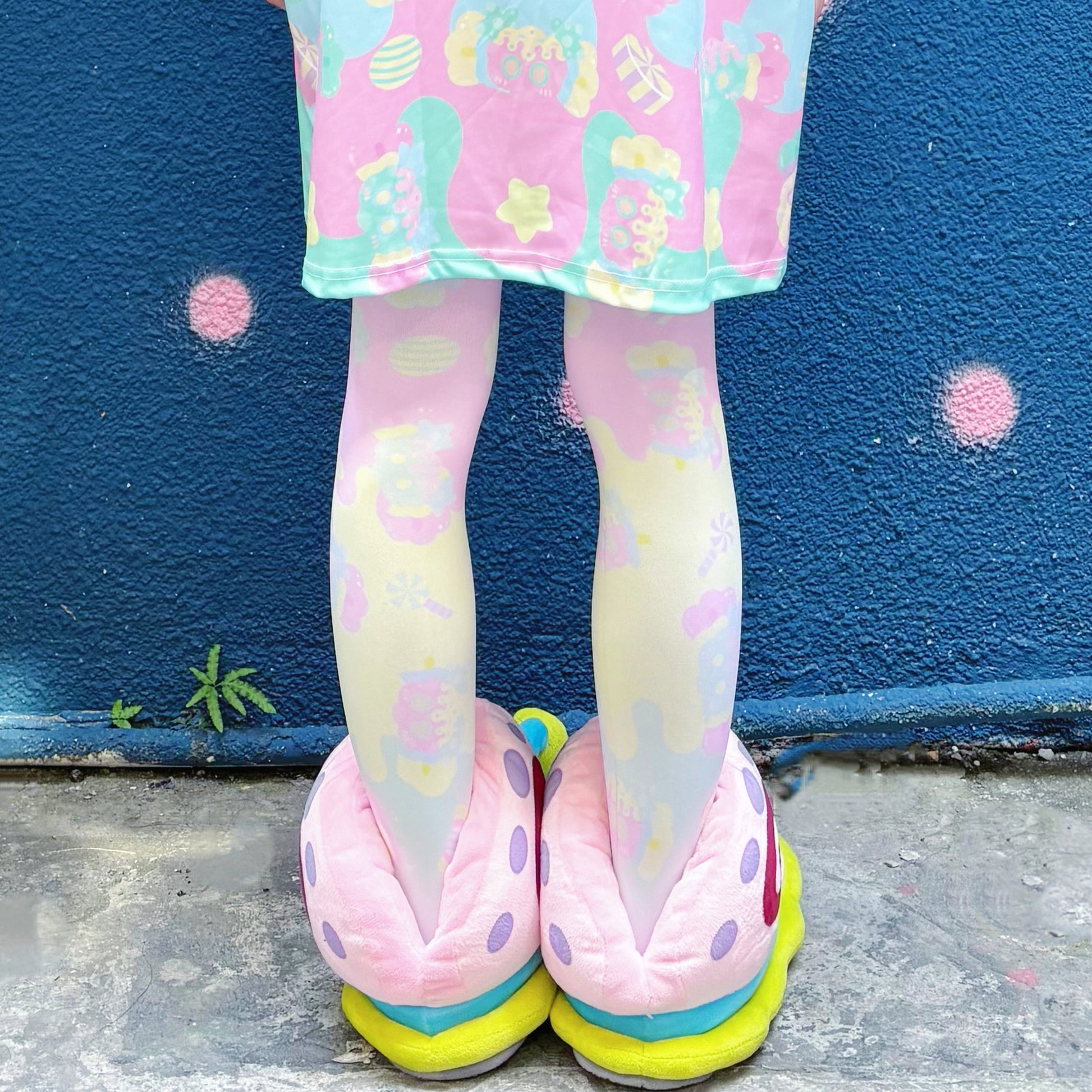 Rainbow Universe RUX - Pastel Macaron Decora Kei T-Shirt & Tights Set set Rainbow Universe RUX