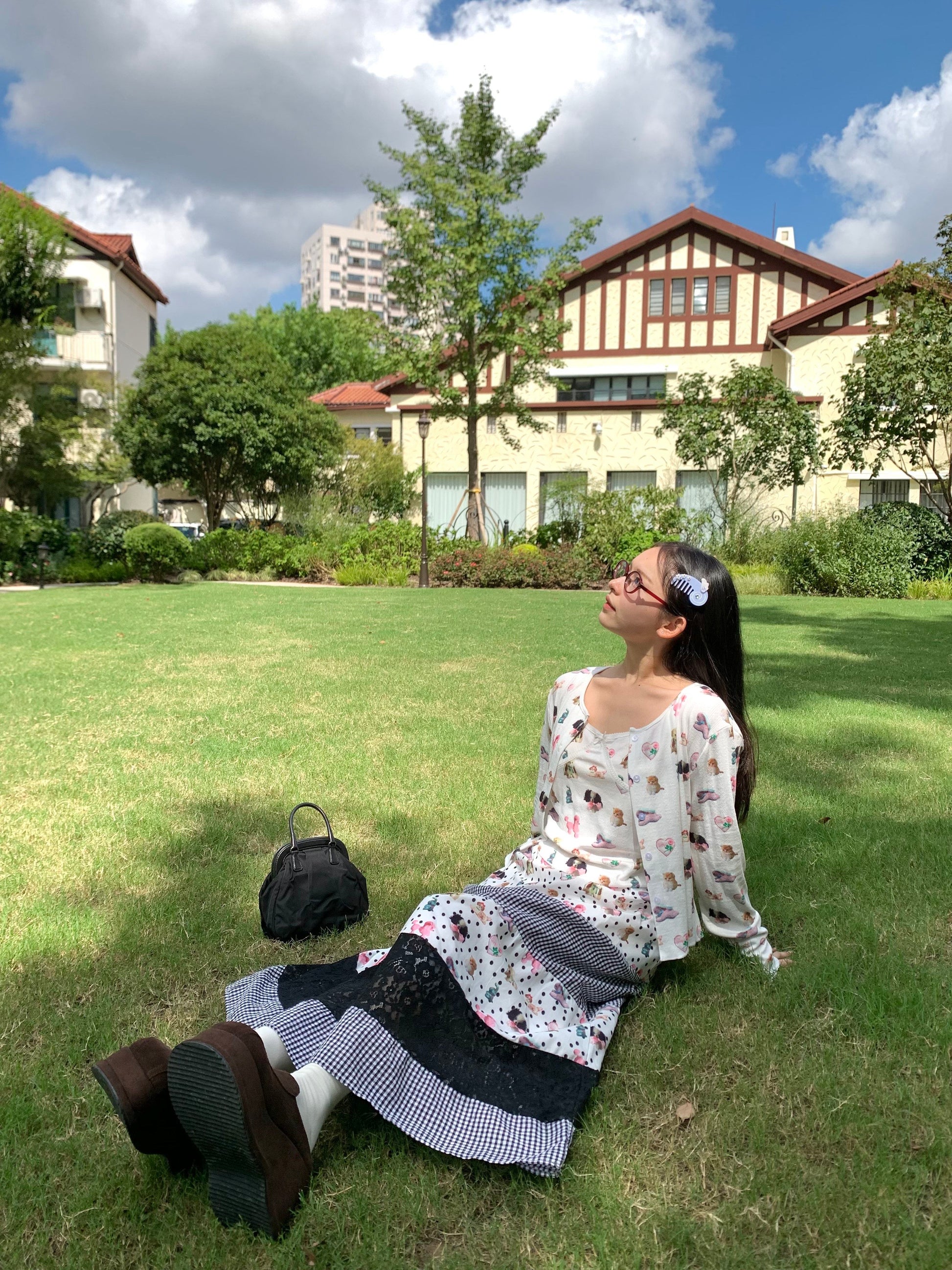 KaiXin hostel - Polka Doll Lace Long Skirt skirt KaiXin hostel