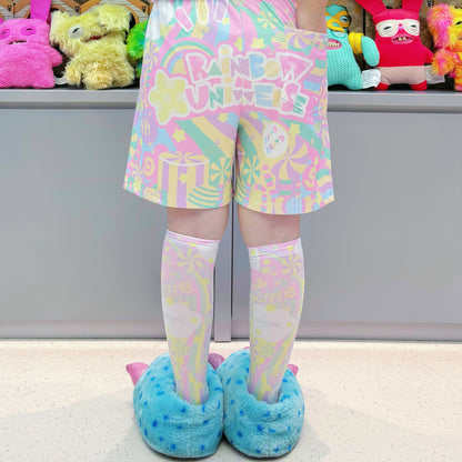 Rainbow Universe RUX - Pastel Macaron Decora Kei T-Shirt & Shorts Set set Rainbow Universe RUX