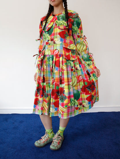 FRUITS - Kawaii Fruit Print Doll Collar Long Sleeve Dress dress Fruits