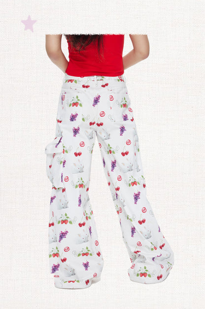 MOF Gift - Bunny Cherry Grape Cargo Pants pants MOF Gift