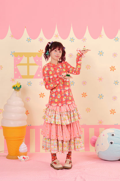 NIKKOU - Kawaii Knitted Base Layer Top with Lace Cuffs shirt Nikkou home