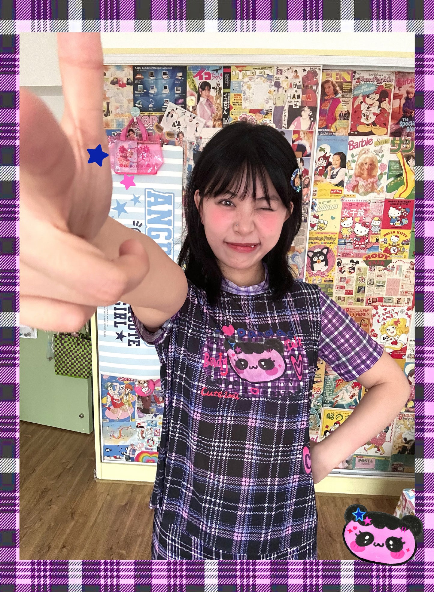 BodyTalk - Y2K Panda Mesh Short Sleeve Top tshirt bodytalk