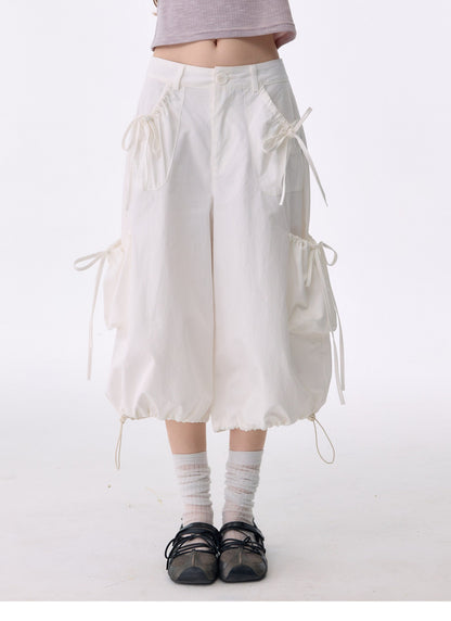 ziziFei - White Pocket Wide Leg Pants pants ziziFei