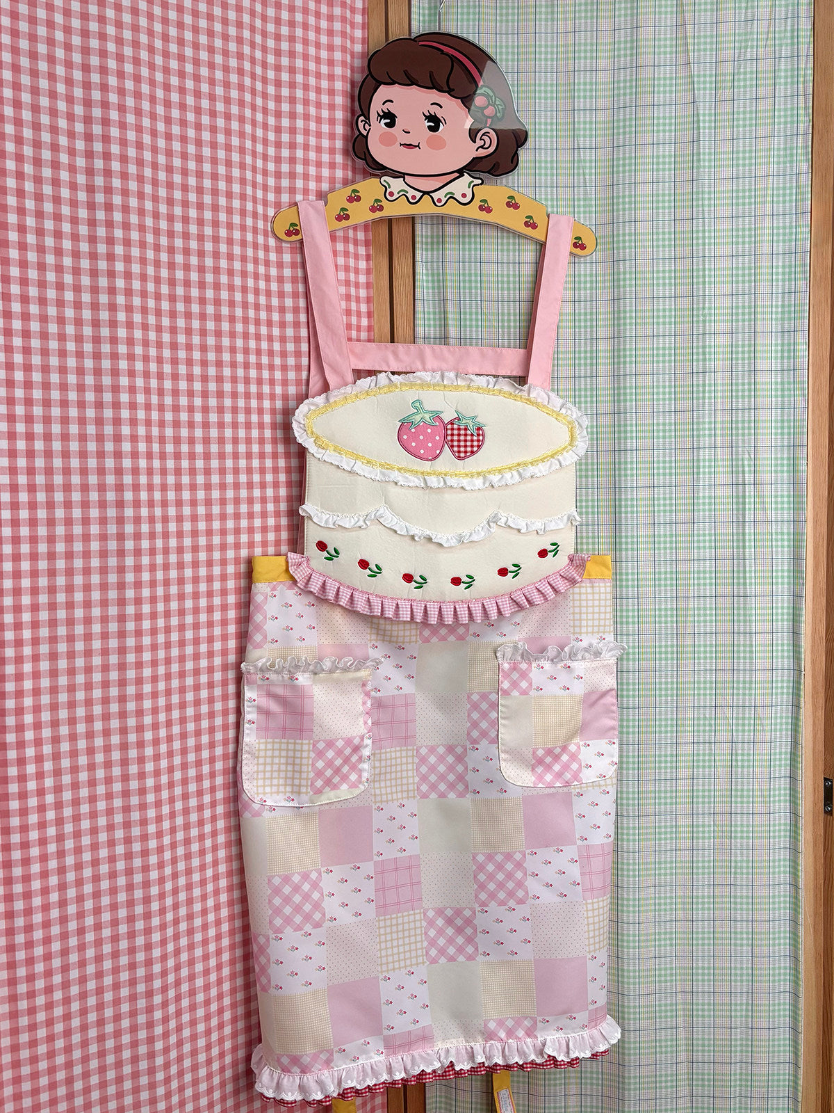 Little Berry - Strawberry Cake Embroidered Apron apron Little Berry