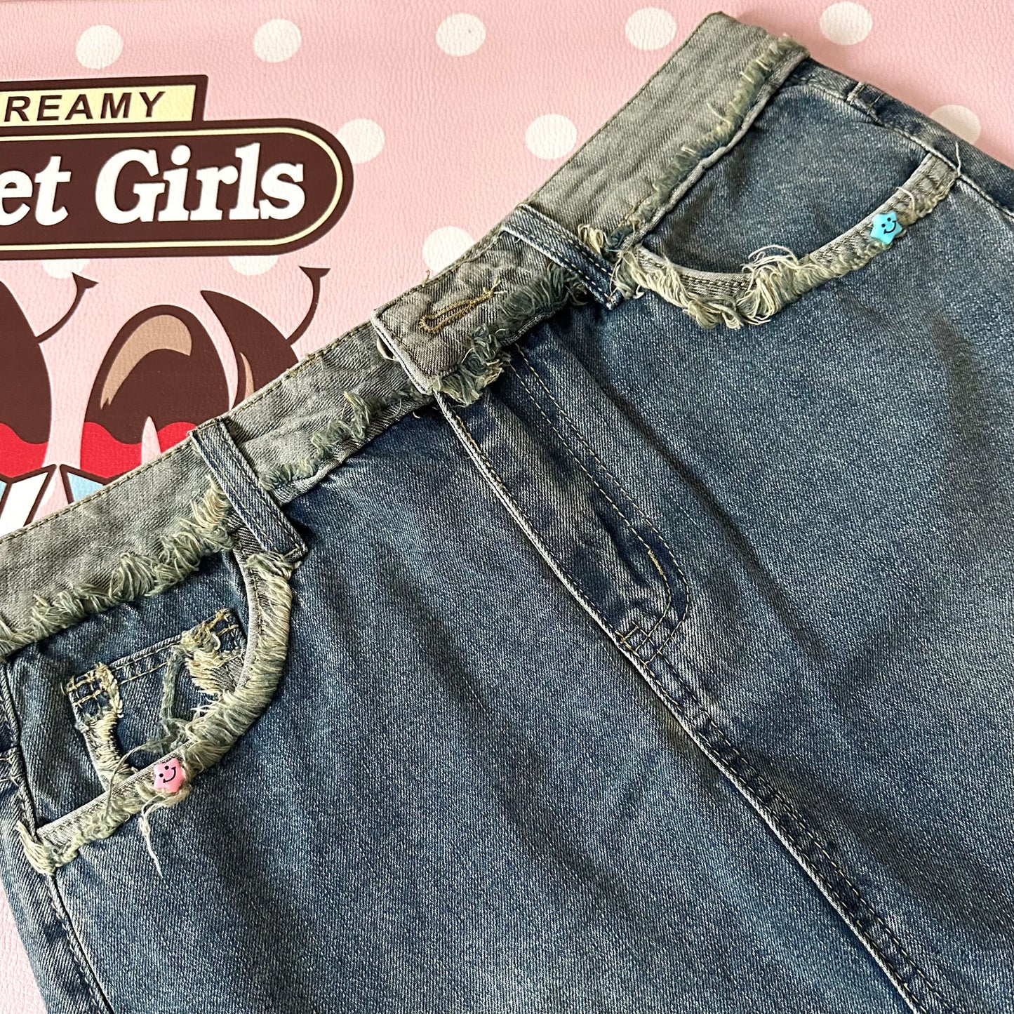 Bodytalk - Vintage Kawaii Patchwork Denim Skirt skirt bodytalk