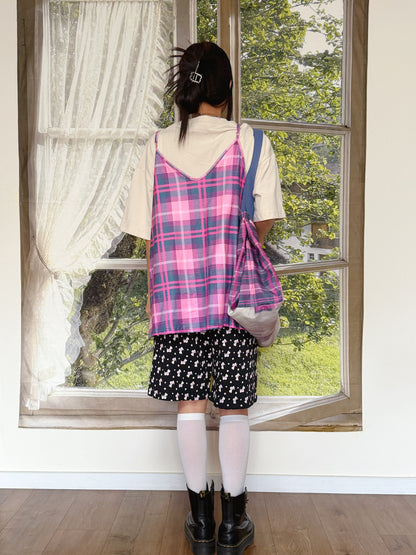 bunnybunnygun - Plaid Puppy Layered Cami camisole bunnybunnygun