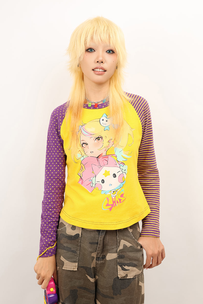 NIHON KIDS - Y2K Anime Girl Long Sleeve T-Shirt shirt NIHON KIDS