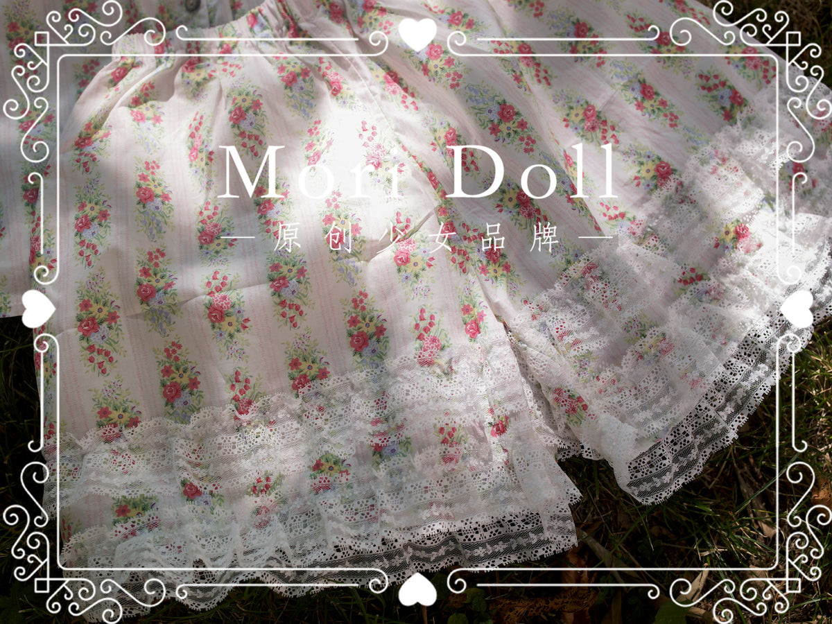 Mori Doll - Cotton Floral Wall Lounge Set set Mori Doll Floral Shorts S