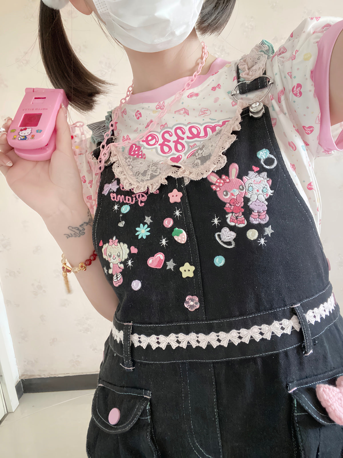 Bunny Planet - Jojifuku Embroidered Denim Jumper Skirt bunnyplanet