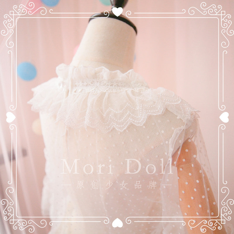 Mori Doll - Sheer Lace Flared Sleeve Blouse blouse Mori Doll