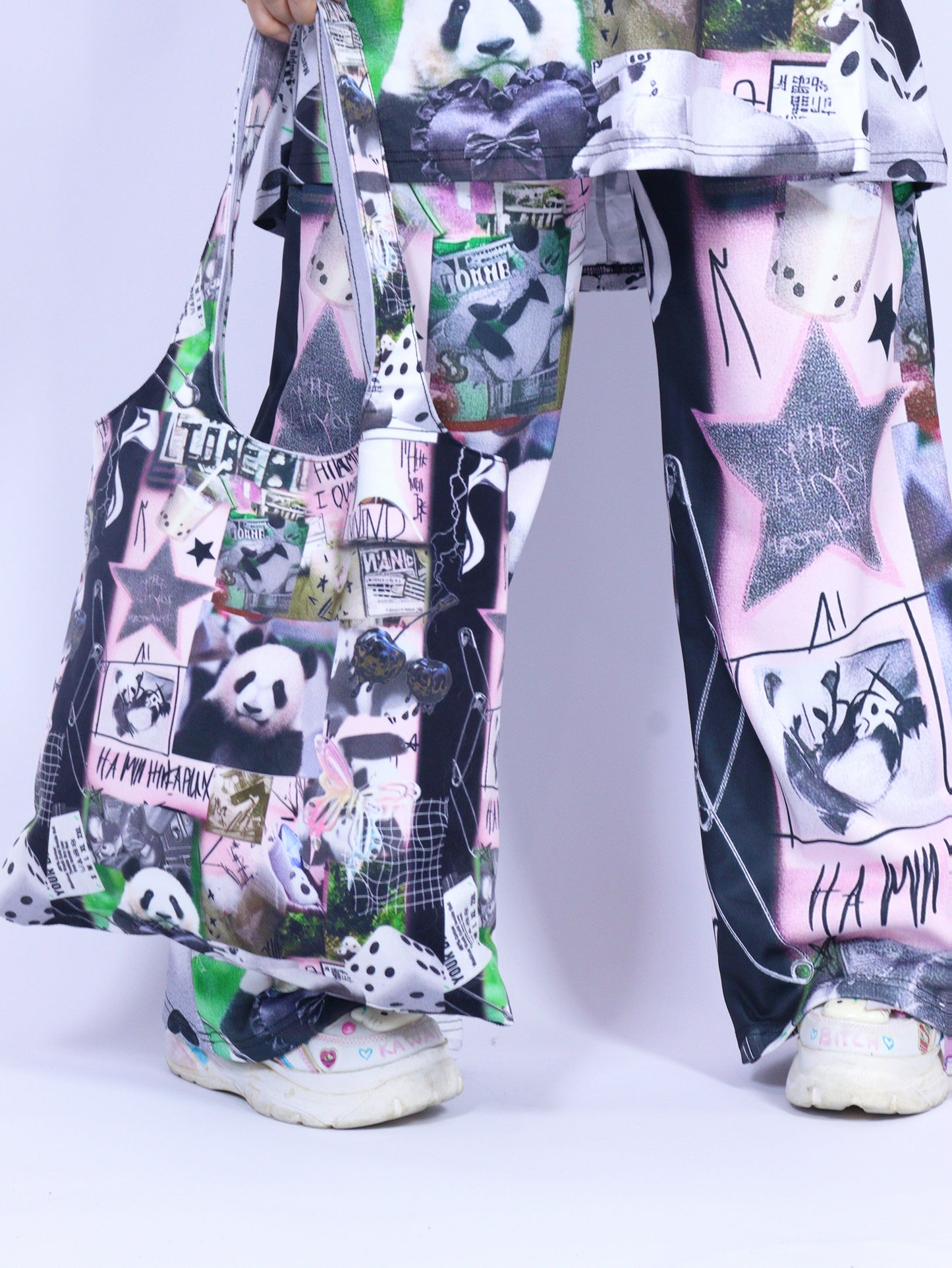 LEERROO - Y2K Panda Canvas Shoulder Bag bag Leerroo
