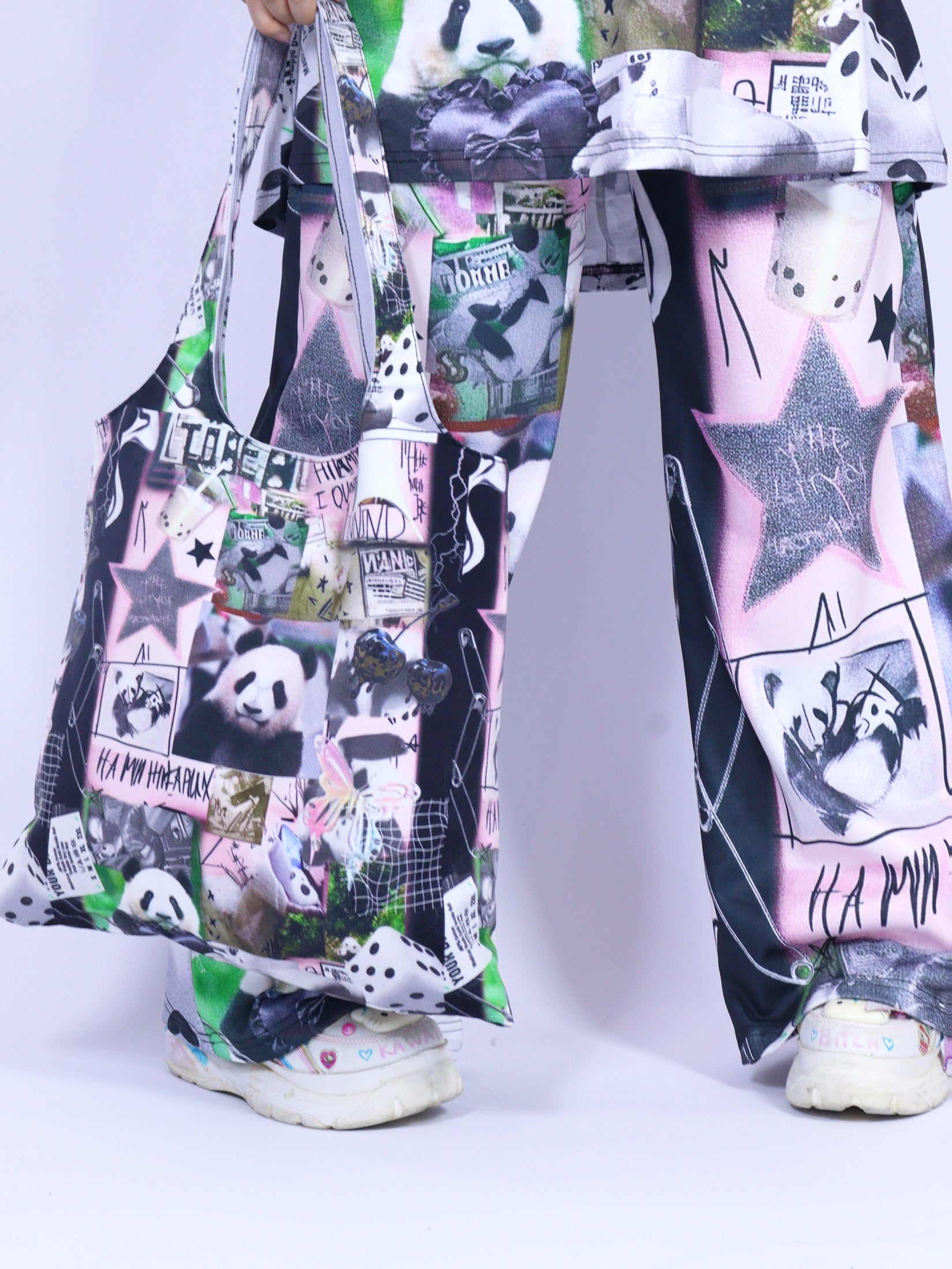 LEERROO - Y2K Panda Canvas Shoulder Bag bag Leerroo