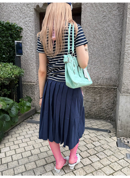 loveplayshop - Solid Color Pleated Cotton Skirt skirt loveplay