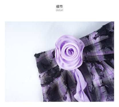 Allbubble - Purple Black Lace Mini Skirt skirt Allbubble