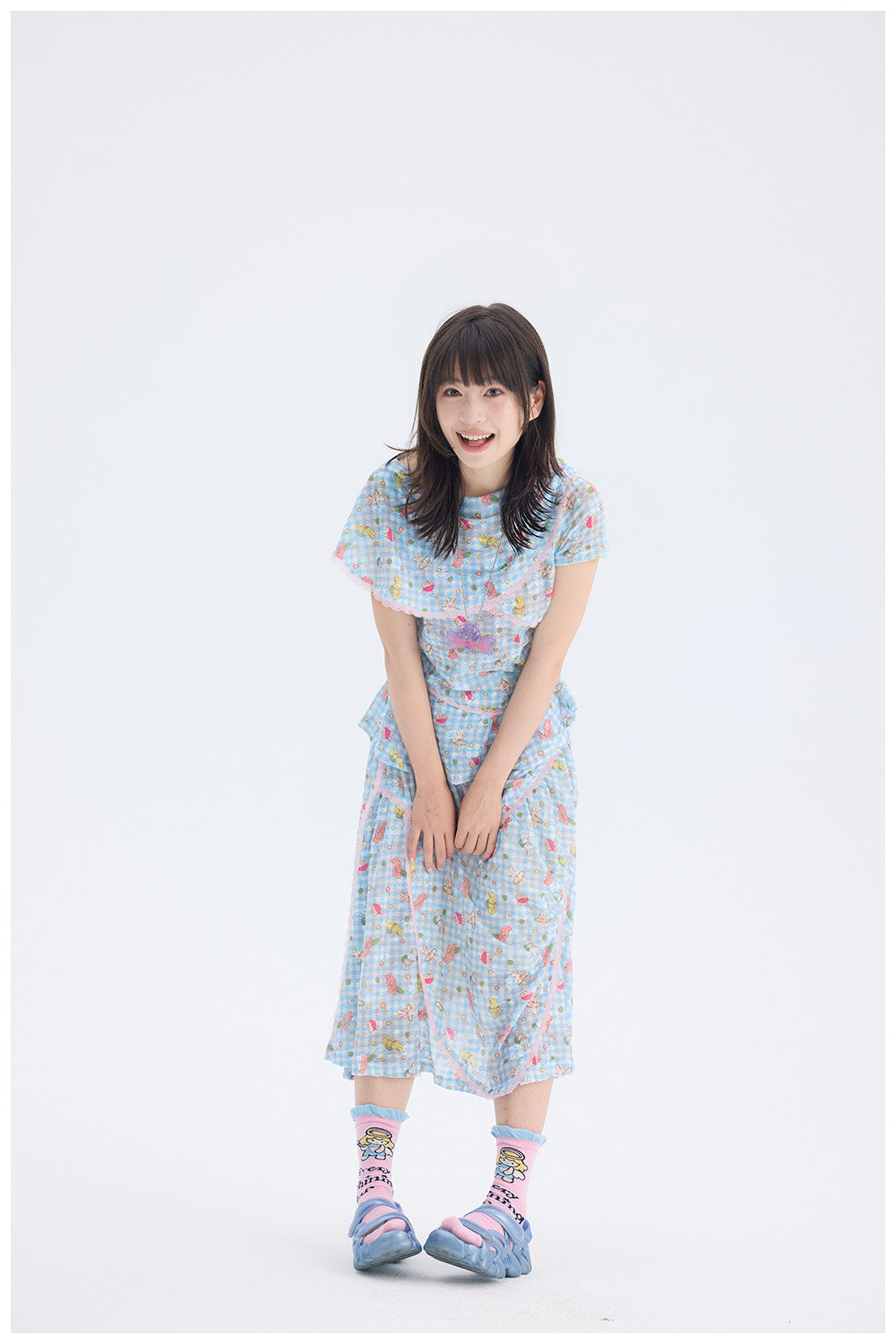 tntntutu - Blue Plaid Rabbit Print Set set tntntutu