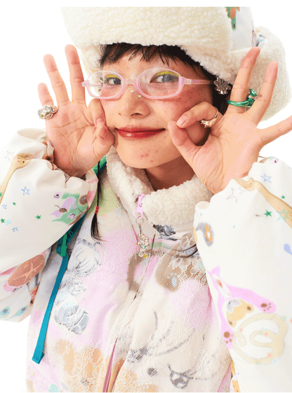 sillysis - Cute Illustrated Down Jacket jacket sillysis