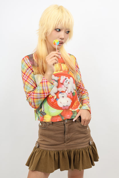 NIHON KIDS - Decora Kei Long Sleeve Top Colorful Cute