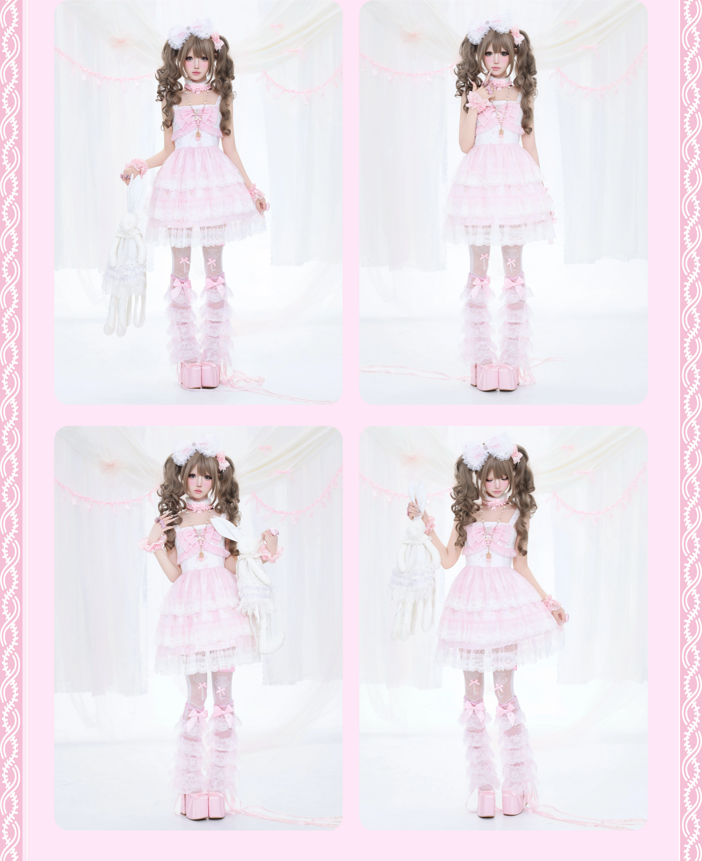 BunnyBite - Hime Gyaru Lace Polka Dot Cami Dress
