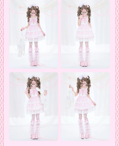 BunnyBite - Hime Gyaru Lace Polka Dot Cami Dress