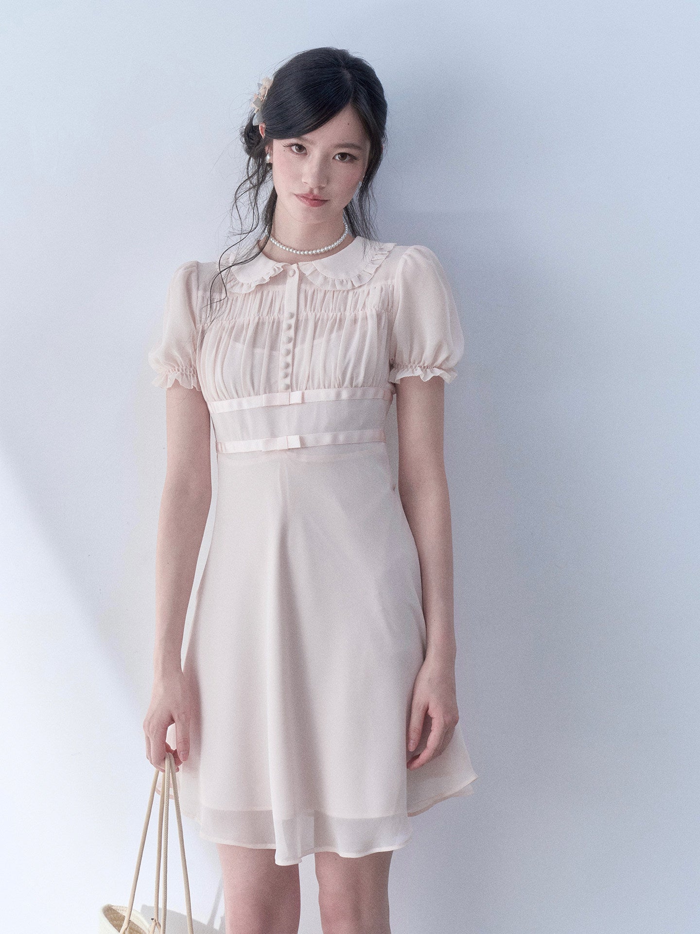 SOS SEAMSTRESS - Bow Puff Collar Dress dress SOS SEAMSTRESS