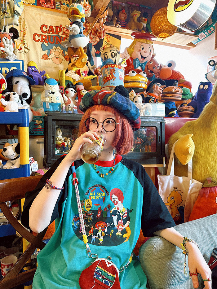 made in zzz – Cartoon Raglan Cotton Tee shirt made in zzz