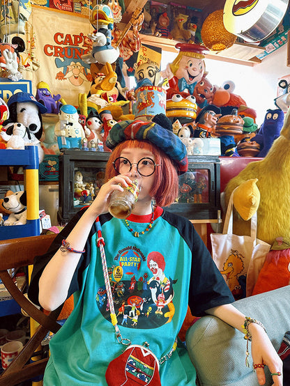 made in zzz – Cartoon Raglan Cotton Tee shirt made in zzz