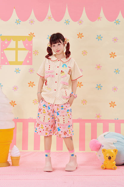 NIKKOU - Cotton Loose Bermuda Shorts shorts Nikkou home