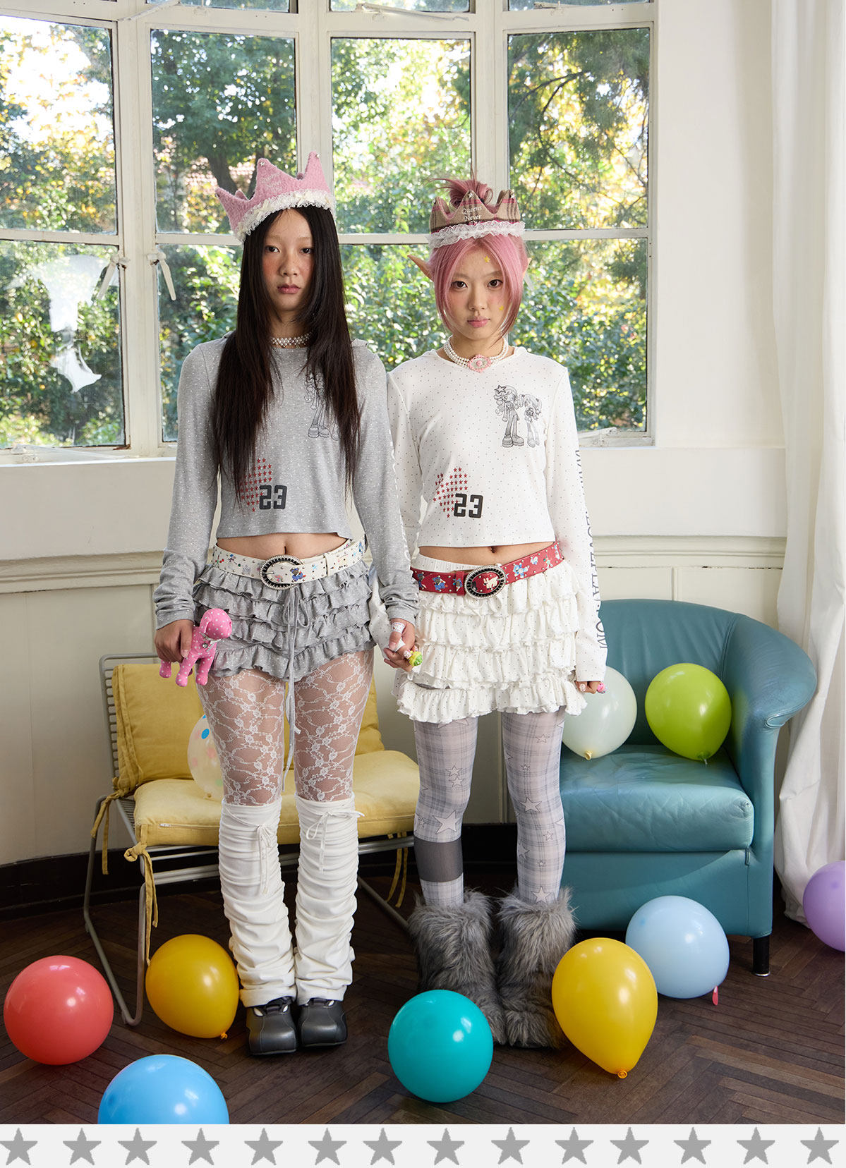 loveplay – Star Print Cropped Hoodie Tee hoodie loveplay